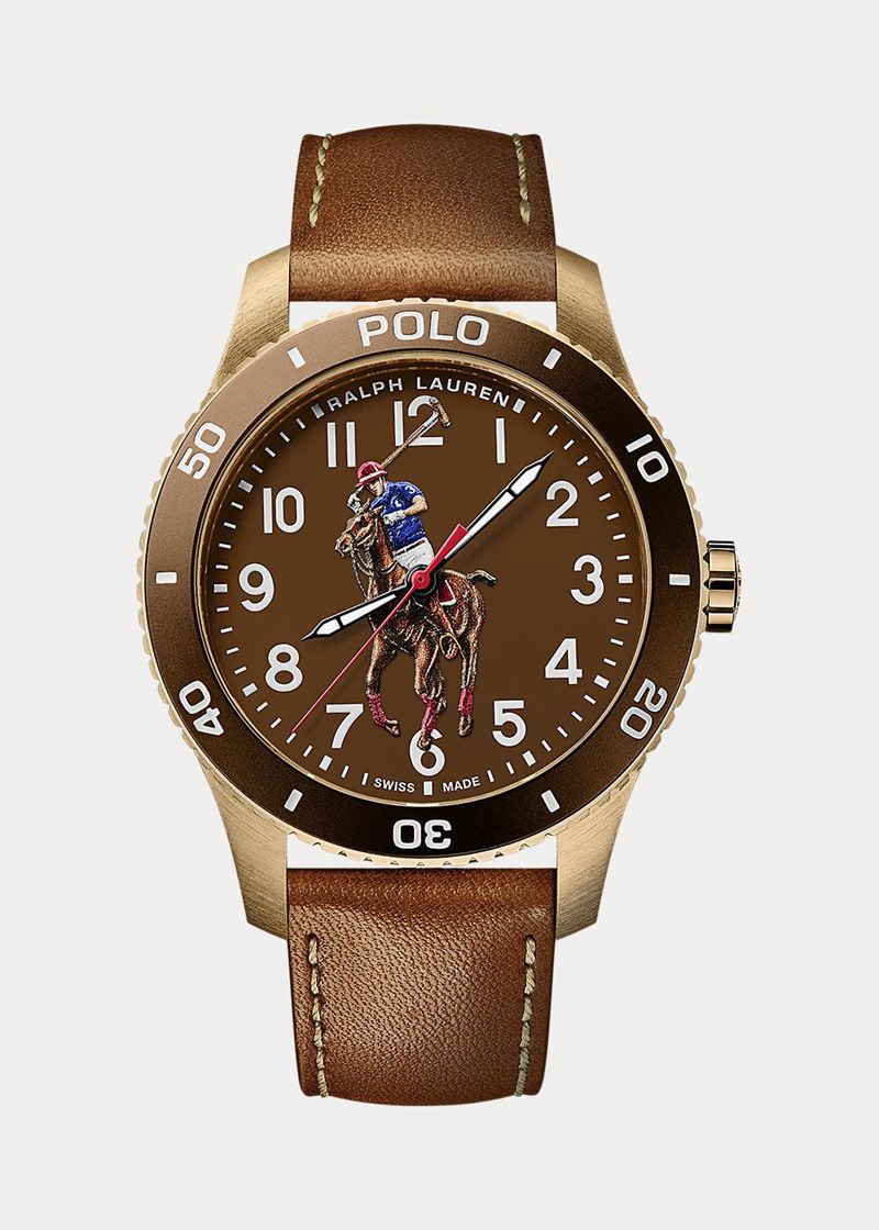 Relojes Polo Ralph Lauren Hombre Bronze Polo Watch Brown Dial Chile Marrones IXACB-7218